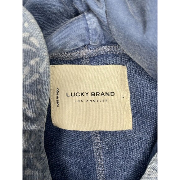 NWT Lucky Brand Patch Batwing Crop Print Hoodie Size Large - Picture 7 of 14